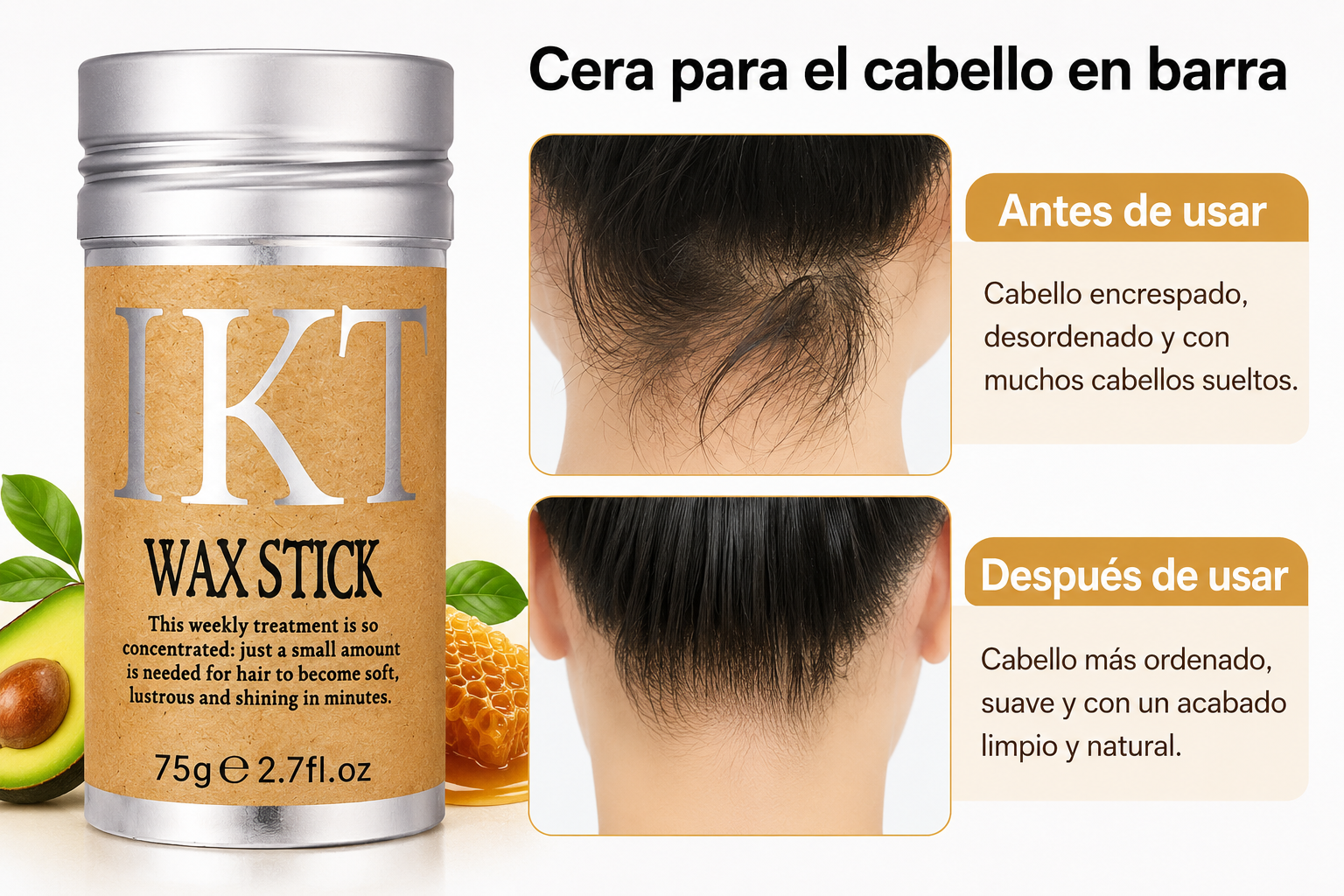 Cera Wax Stick Fijadora Cabello dañado