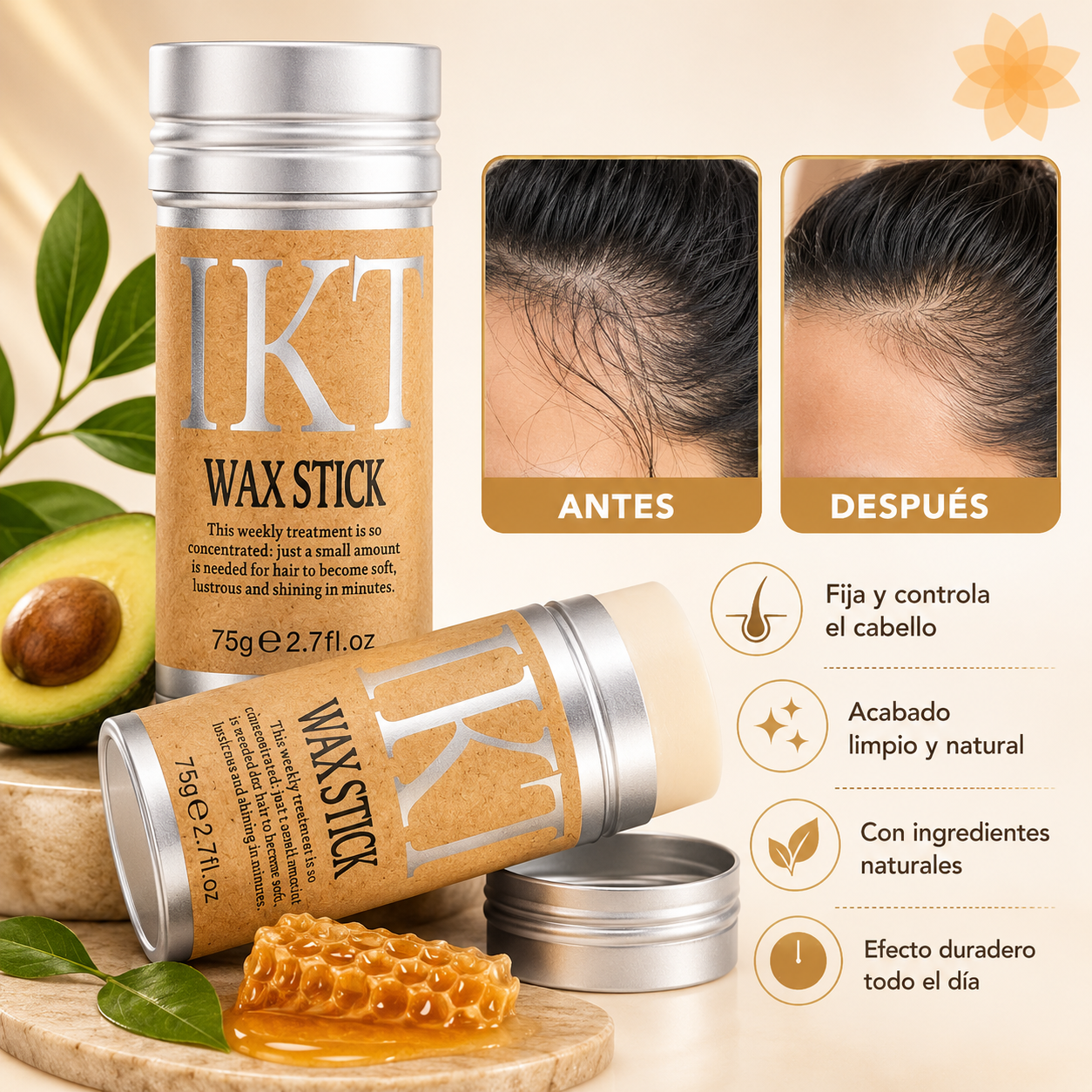 Cera Wax Stick Fijadora Cabello dañado
